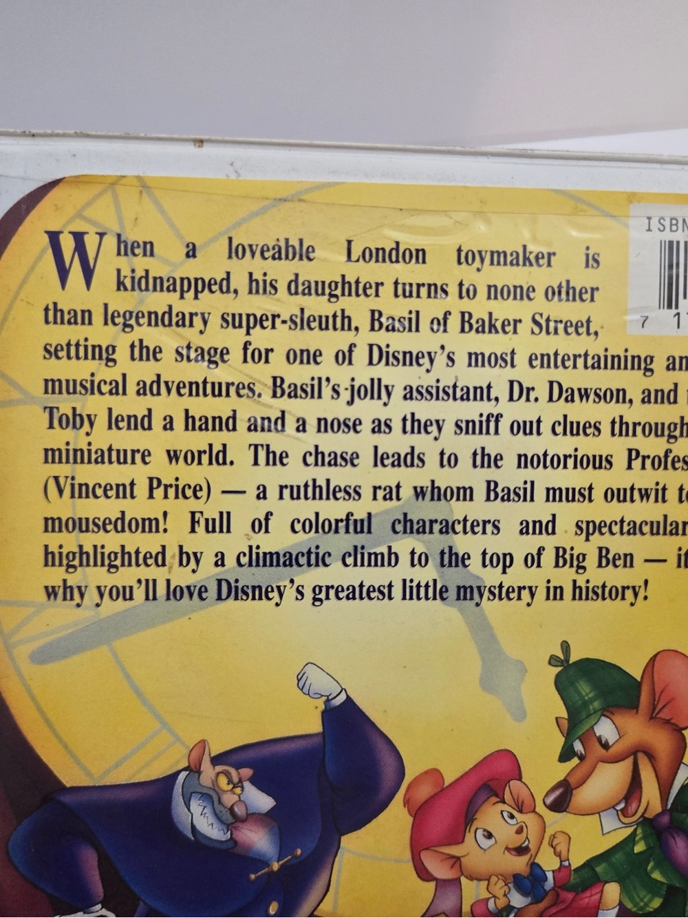 Disney The Great Mouse Detective VHS The Classics Collection 1992 Basil Sherlock - Picture 6 of 9
